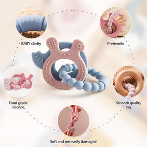 <span class=keywords><strong>Anneau</strong></span> <span class=keywords><strong>de</strong></span> <span class=keywords><strong>dentition</strong></span> souple en silicone pour bébé, anti-sucette, apaisant, non toxique, pour 0-24 mois - Product Image 4