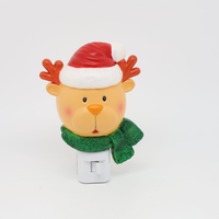 Lumière de Noël LED à brancher en forme de renne et chapeau de Père Noël, scintillante, pour la décoration intérieure des fêtes de Noël, OEM ODM