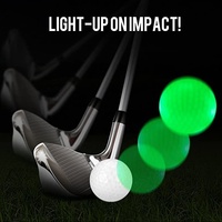 Balle de golf lumineuse LED colorée en caoutchouc souple Surlyn avec logo imprimé pour l'entraînement nocturne
