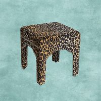 Tabouret imprimé léopard Nailhead Tabouret design moderne pour chambre salon