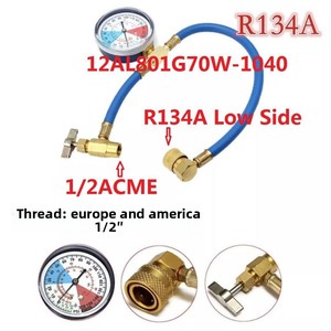 Manguera de Recarga R134A de 1/2 Pulgada, Aleación de Aluminio Azul/Dorado, 58 cm, para Recarga de Refrigerante de Aire Acondicionado para Autos OLIVER - Product Image 2