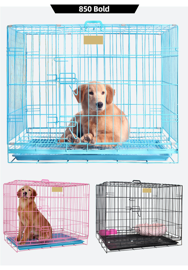 Manufacturer Wholesale removable Black Metal Pet Dog Crate Durable Outdoor Large Folding Dog Cage for sale