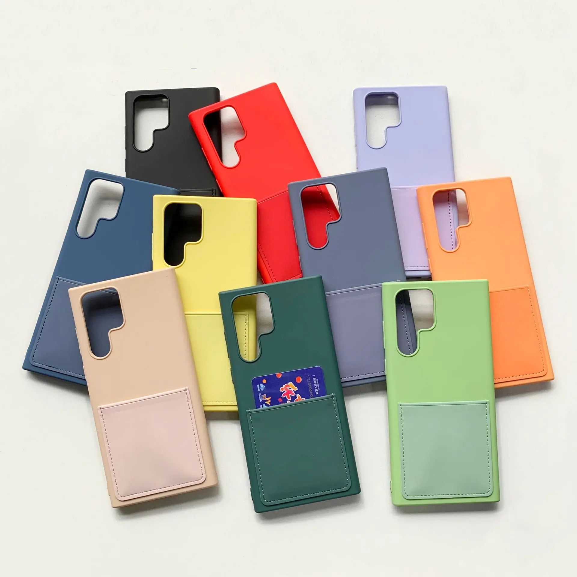 Card Slot Pocket Phone Case For Samsung S20 S21 S22 Plus Ultra A12 A32 A22 A21 A52 A72 A51 A71 4G 5G Note 20