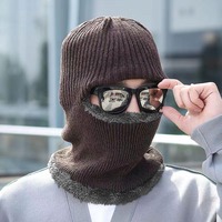 Gorro de manga gruesa con forro polar cálido de invierno para hombre, gorro de bandido con protección auditiva a prueba de viento para montar al aire libre para negocios en la playa