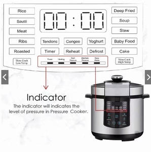 Nồi áp suất điện 5 lít 900W <span class=keywords><strong>LCD</strong></span> màn hình hiển thị đa chức năng lập trình tự động nhà máy bán điều khiển cảm ứng - Product Image 5