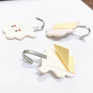 Strong adhesive <b>hooks</b>, white cloud and smiley face, traceless <b>hooks</b>, three-pack, <b>bathroom</b> nail-free, clothes adhesive, - Product Image 3