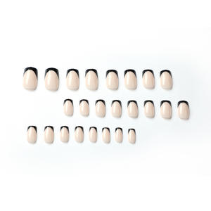 <span class=keywords><strong>Faux</strong></span> ongles faits à la main noir amande pointe française ongles à presser à la mode carré court <span class=keywords><strong>faux</strong></span> ongles colle réutilisable élégant <span class=keywords><strong>faux</strong></span> ongles à coller - Product Image 3