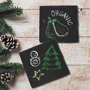 Factory Wholesale Classic Dark Black Round Eco-Friendly Natural Stone Office Coffee Cut Side or Rough Slate Coasters - Product Image 4