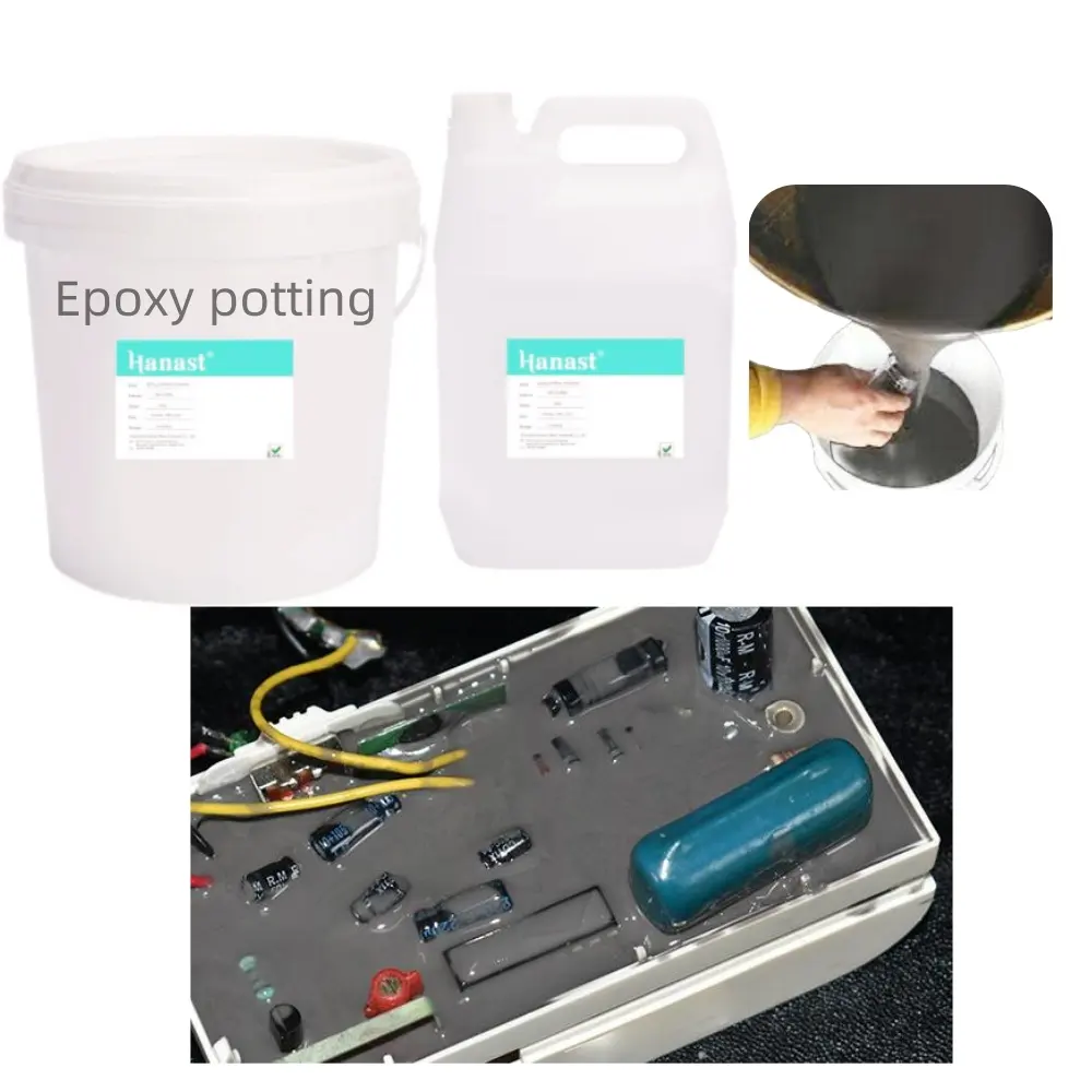 Hot Sale Waterproof Insulation Potting Moisture-Proof Sealing High Hardness Black LED PCB Epoxy Resin Potting Compound AB Glue
