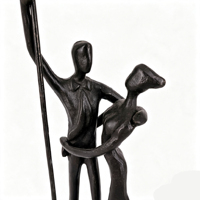 Sculptures de couple en fonte faites à la main, art abstrait cœur ballon, amoureux, décoration de salon, bureau, cadeau de mariage, anniversaire