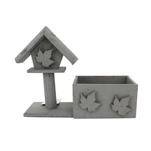 Maceta de madera de estilo <span class=keywords><strong>rural</strong></span> con compartimento de almacenamiento, adecuada para Decoración - Product Image 1