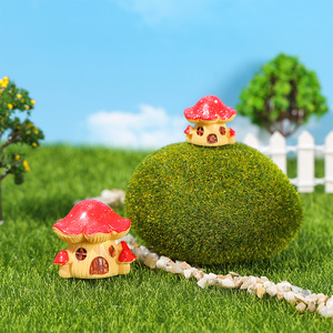 Casas de Resina con Forma de Hongo, Adornos de Jardín en Miniatura, Decoración Roja para Interiores y Exteriores, Pequeñas y Grandes, Independientes - Product Image 3