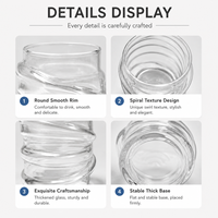 Tasse à café glacé en verre borosilicate transparent à bord irrégulier de 16 oz, pour lait, Americano froid, latte, jus – Créativité