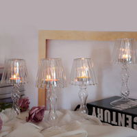 Bougeoir de lampe de Table en verre transparent pour décoration de mariage
