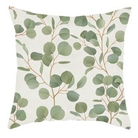 Housse de coussin décorative en feuilles séchées vertes printanières pour la maison et le canapé