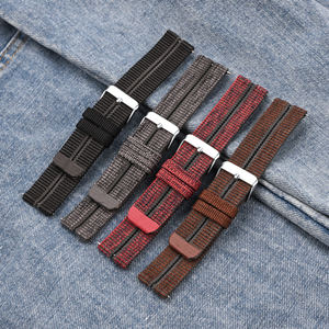 Nueva correa de reloj de nailon Tejido estilo hilo de pescado 22mm correas de reloj de liberación rápida de bucle de tela trenzada elástica para <span class=keywords><strong>Huawei</strong></span> GT3/GT4 - Product Image 4