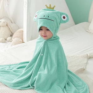 Albornoz y Capa con Capucha de Forro Polar Coral para Niños, Absorbente, Diseño de Dibujos Animados, Toallas de Baño al por Mayor - Product Image 3