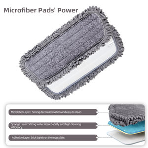 Mopa con pulverizador de <span class=keywords><strong>mano</strong></span>, <span class=keywords><strong>Herramientas</strong></span> de limpieza de suelo, mopa para lavado de suelo plano perezoso, mopa con almohadillas de microfibra de repuesto - Product Image 2