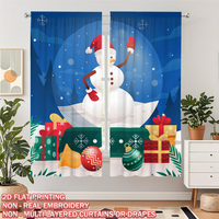 COSENNATUR Panneau de rideau de Noël personnalisé imprimé 100 % polyester avec passe-tringle, impression numérique 2D, décoration de fenêtre de vacances, OEM