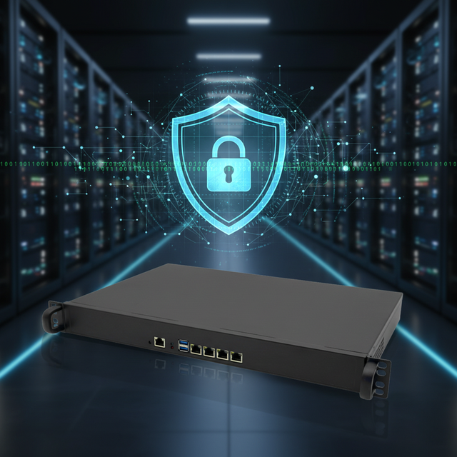 1U Firewall Server Intel J4125 4 Ports 2.5G LAN I226-V Support PfSense OPNsense Soft Router for IoT Network Security Appliance