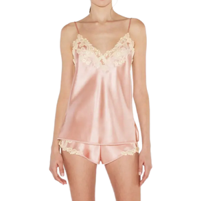 Ropa de Dormir para Mujer sin Mangas con Ribete de Encaje, Spandex y Algodón, Hecha en Taiwán, Teñido Liso, Cómoda y Femenina - Product Image 1