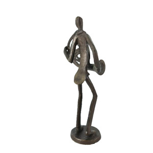 Sculpture de personnage <span class=keywords><strong>trompettiste</strong></span> en fonte, figurine abstraite de musicien, décoration de bureau sur le thème de la musique, artisanat décoratif. - Product Image 5