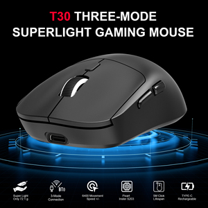 Ratón Inalámbrico Ultraligero Tri-Modo HXSJ T30 2026, Ratón Óptico Recargable de 500 mAh para Juegos, Ergonómico, Mini, para Oficina, para Diestros - Product Image 2