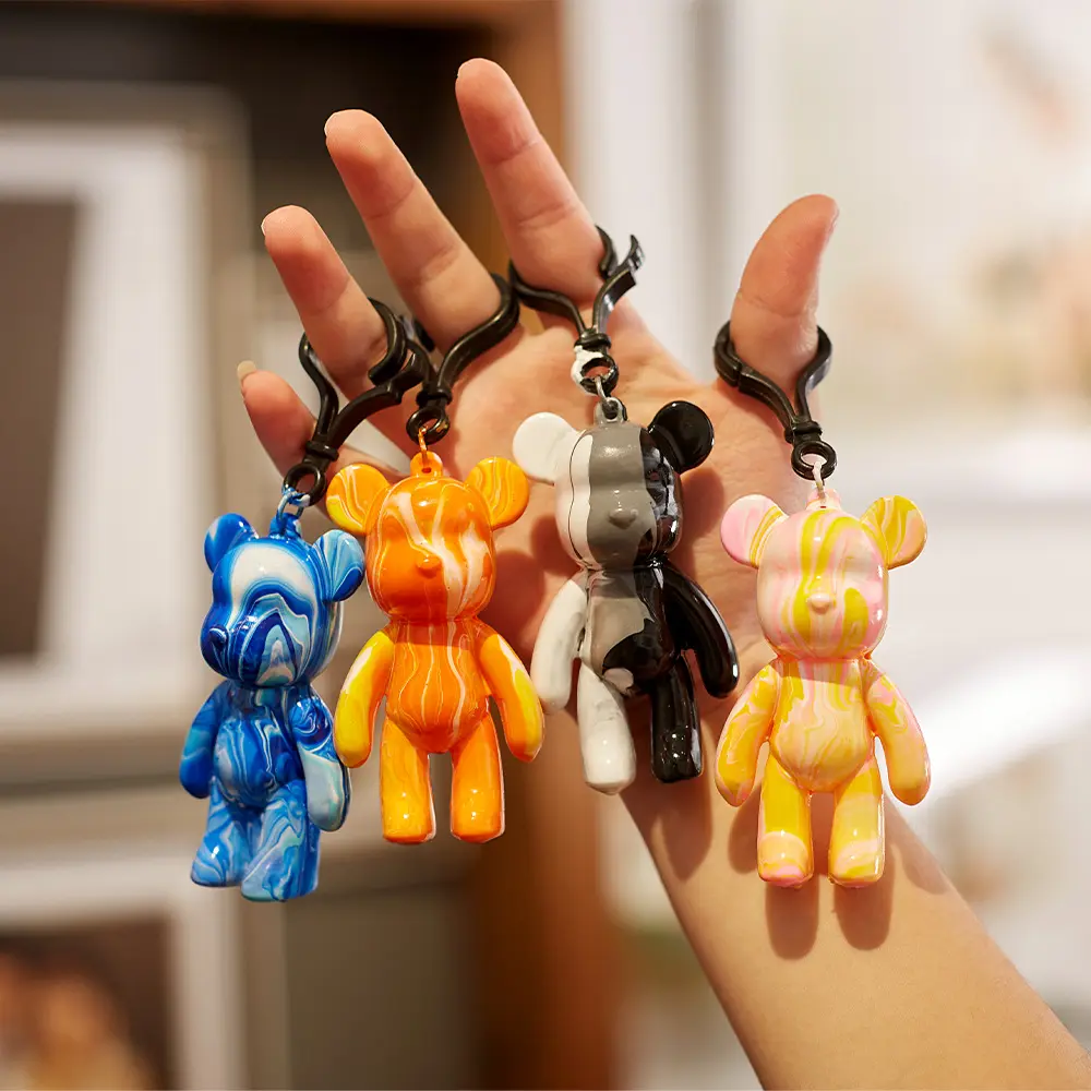 Trẻ em tự làm đồ chơi Keychain chất lỏng gấu đơn giản thiết lập nghệ thuật Vật liệu trồng trọt Kit bán buôn