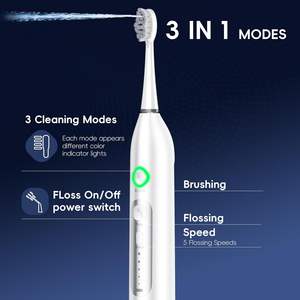 Irrigador bucal portátil 2 en 1 cepillo de dientes eléctrico con hilo <span class=keywords><strong>dental</strong></span> de agua Combo herramientas de chorro de agua <span class=keywords><strong>Dental</strong></span> recoger dientes de limpieza 200ML - Product Image 2