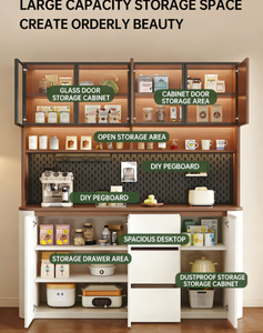 <span class=keywords><strong>Buffet</strong></span> moderne personnalisable avec étagères réglables, meuble de rangement multifonctionnel pour bar à domicile et salle à manger - Product Image 3