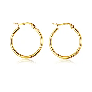 Hoop Earrings Sterling 925 Earring Fashion Jewelry Piercing Jewelry Gold Plated Silver 18K POLIVA Stainless Steel Hoop Earrings