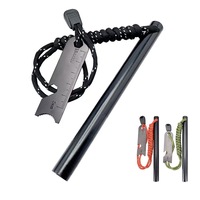 Kit de survie allume-feu à la magnésie pour l'extérieur, très vendu, avec boîte de rangement, couteau à paracorde, pour le camping et la nature sauvage
