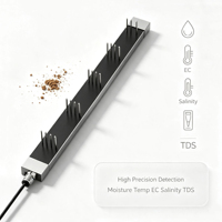 Sonde de sol multi-couches à aiguille IP68 RS485 LoRaWAN solaire pour température, humidité, EC et salinité pour l'agriculture de précision