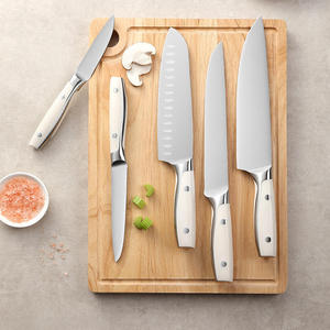 Ensemble de 6 couteaux de cuisine professionnels en acier inoxydable 40Cr14, comprenant un couteau Santoku, un couteau à découper la viande, un couteau utilitaire et un couteau à éplucher, avec manche en ABS. - Product Image 4