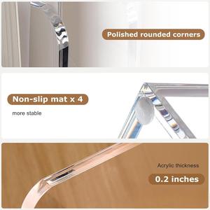 Organisateur de bureau en acrylique à 3 <span class=keywords><strong>compartiments</strong></span>, <span class=keywords><strong>trieur</strong></span> de courrier et de fichiers transparent avec conception en échelle pour le stockage de documents de bureau ou de maquillage - Product Image 5