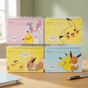 Ensemble de 4 agendas spirales Pokémon, personnages mignons Kawaii, papeterie pour enfants, fournitures scolaires, Pikaed, aléatoire, coréen - Product Image 3