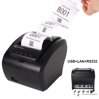 Imprimante de tickets de file d'attente en promotion – Imprimante thermique de reçus 80 mm USB+LAN+RS232 pour ordinateur
