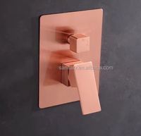 Ensemble de robinet de douche de salle de bain en or rose brossé dissimulé au mur de luxe colonne avec pommeau de douche 304 en acier inoxydable de 8 pouces