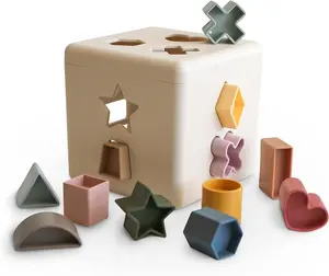 NEUE BENUTZER DEFINIERTE Silikonform-Sortier-Puzzle box mit 12 Formen, pädagogisches Lernspiel zeug für Kleinkinder