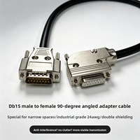 Câble de port série DB15 industriel mâle-femelle, connecteur femelle 2 rangées 15 broches, sortie à 90 degrés, 24AWG, pour imprimante automobile, iOS