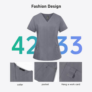 Haute qualité médical gommages uniforme <span class=keywords><strong>infirmière</strong></span> accessoires clinique pour animaux de compagnie médecin vêtements de travail multicolore <span class=keywords><strong>anesthésiste</strong></span> uniformes <span class=keywords><strong>infirmière</strong></span> femmes - Product Image 5