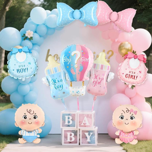 Ballons en aluminium en gros pour bébés, en forme de biberon, en Mylar, pour anniversaires et célébrations, décoration de fête prénatale - Product Image 2