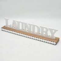 Luckywind – panneau de Table à linge, décorations sur pied, lettres en bois Vintage avec base en perles de bois pour la maison, nouvel arrivage