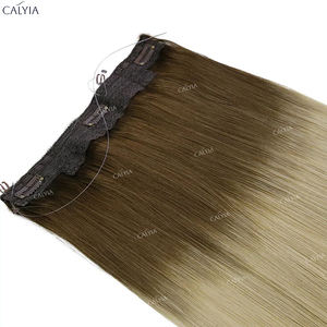 Ligne <span class=keywords><strong>de</strong></span> poisson droite avec clip une pièce couleur Pure Invisible Extension <span class=keywords><strong>de</strong></span> cheveux humains <span class=keywords><strong>fil</strong></span> <span class=keywords><strong>de</strong></span> pêche 4 Clips dans les cheveux Remy 80g pour les femmes - Product Image 4