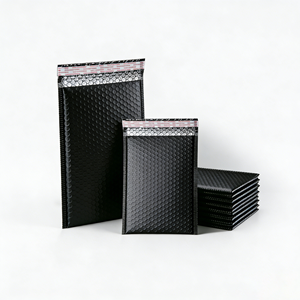 Sacs d'expédition en polybulle noir mat de petite taille OEM/ODM, enveloppes rembourrées en mousse à air, auto-adhésives, imperméables - Product Image 6
