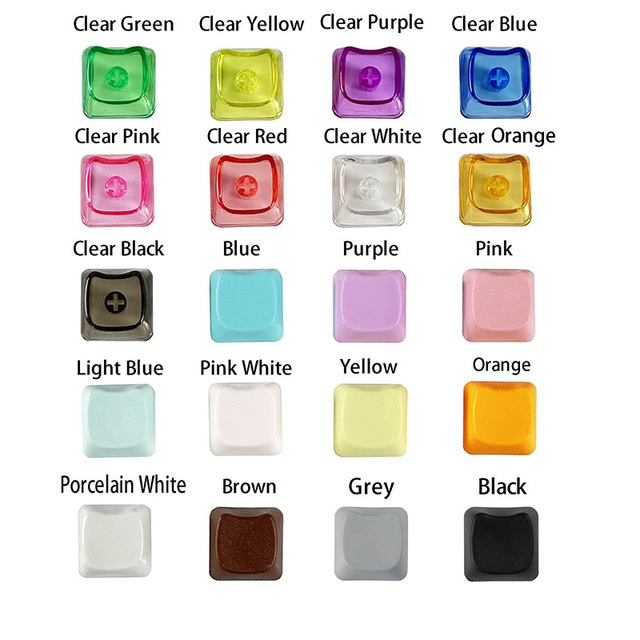 High-Transparency PC Material, Cat-Ear MX Switch DIY Custom Mechanical Keyboard with Multi-Color Transparent Keycaps