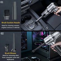 Tragbarer Auto-Staubsauger Kabelloser Handstaubsauger mit Starker Saugkraft 2-in-1 Blas- und Saugfunktion Mini Kabelloser Staubsauger für Auto