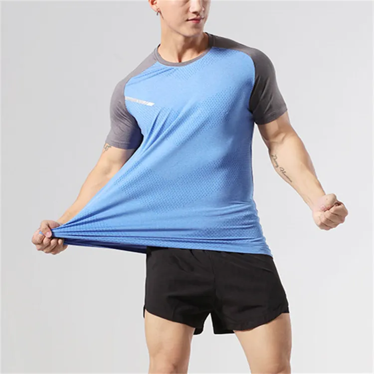 Camiseta reflectante deportiva profesional para hombre, camiseta de secado rápido para correr de noche, actividades de seguridad al aire libre, venta al por mayor