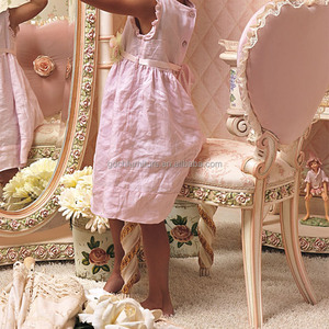 Mesa y silla de madera maciza para niños, Muebles personalizados, dormitorio europeo, rosa, tallado, pintado a mano - Product Image 2
