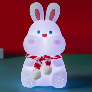Thỏ Ánh Sáng Ban Đêm Bé Nursery Đèn Thở LED Silicone Squishy Dễ Thương Bunny Đèn Quà Tặng Có Thể Sạc Lại Thay Đổi Độ Sáng Động Vật Ánh Sáng - Product Image 5